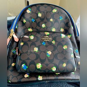 Coach Court Backpack in Signature Canvas with Vintage Mini Rose Print